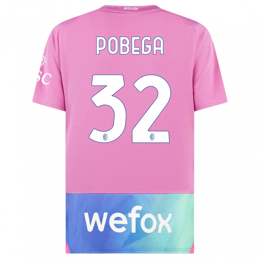 Kinder Tommaso Pobega #32 Pink Lila Ausweichtrikot Trikot 2023/24 T-Shirt Schweiz