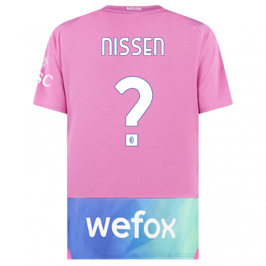Kinder Fredrik Nissen #0 Pink Lila Ausweichtrikot Trikot 2023/24 T-Shirt Schweiz