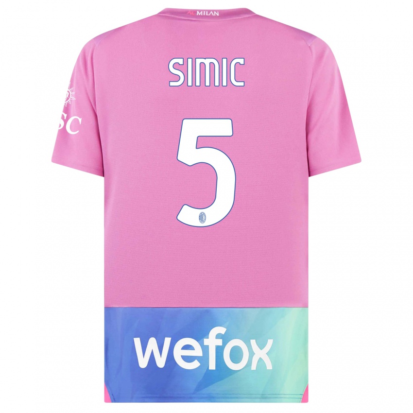 Kinder Jan-Carlo Simic #5 Pink Lila Ausweichtrikot Trikot 2023/24 T-Shirt Schweiz