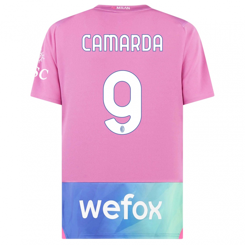 Kinder Francesco Camarda #9 Pink Lila Ausweichtrikot Trikot 2023/24 T-Shirt Schweiz