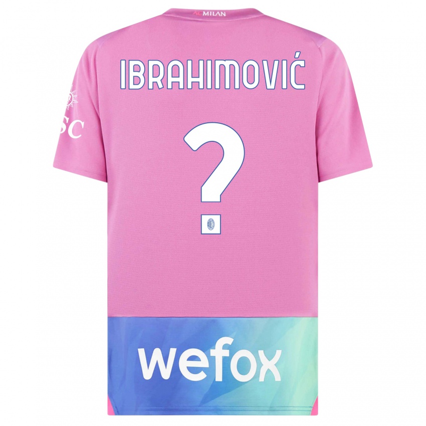 Kinder Maximilian Ibrahimović #0 Pink Lila Ausweichtrikot Trikot 2023/24 T-Shirt Schweiz