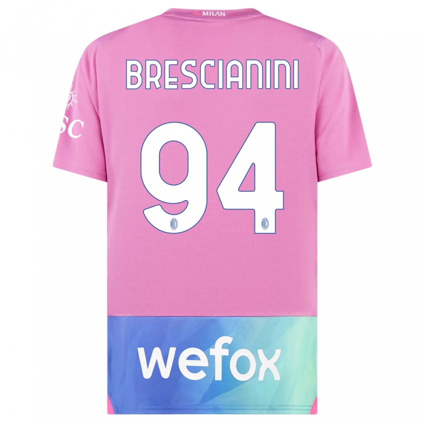 Kinder Marco Brescianini #94 Pink Lila Ausweichtrikot Trikot 2023/24 T-Shirt Schweiz