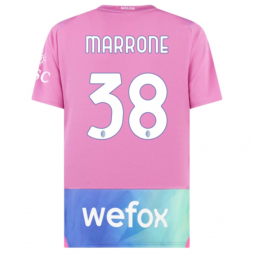 Kinder Federico Marrone #38 Pink Lila Ausweichtrikot Trikot 2023/24 T-Shirt Schweiz