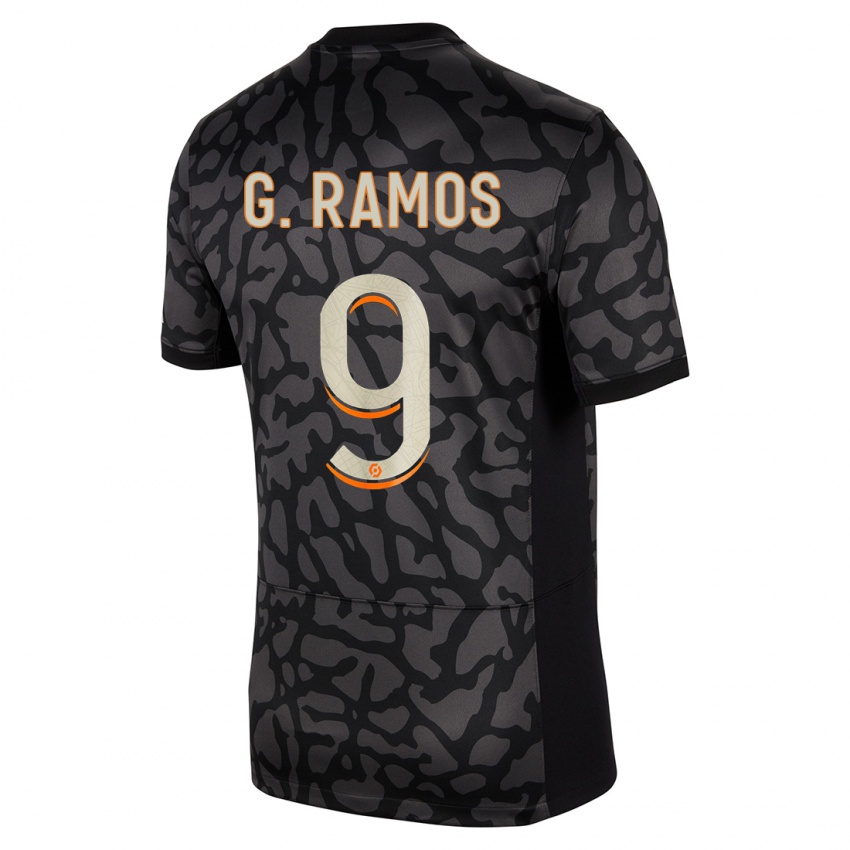 Kinder Gonçalo Ramos #9 Schwarz Ausweichtrikot Trikot 2023/24 T-Shirt Schweiz