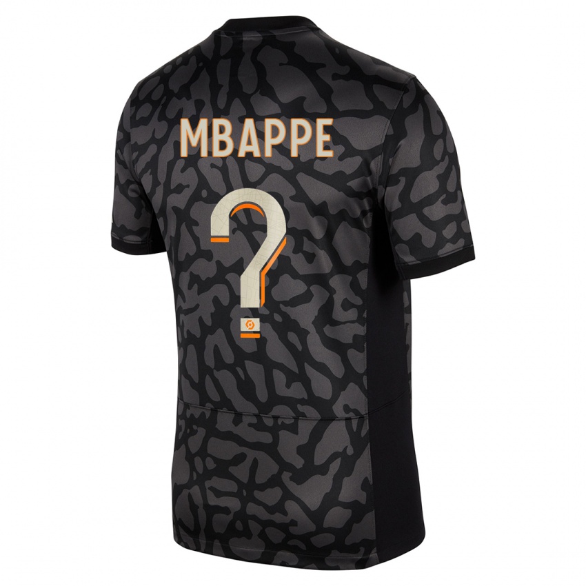 Kinder Ethan Mbappe #0 Schwarz Ausweichtrikot Trikot 2023/24 T-Shirt Schweiz