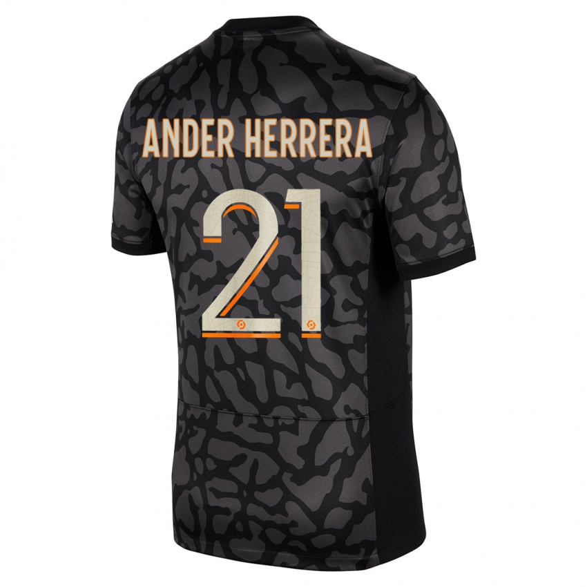 Kinder Ander Herrera #21 Schwarz Ausweichtrikot Trikot 2023/24 T-Shirt Schweiz