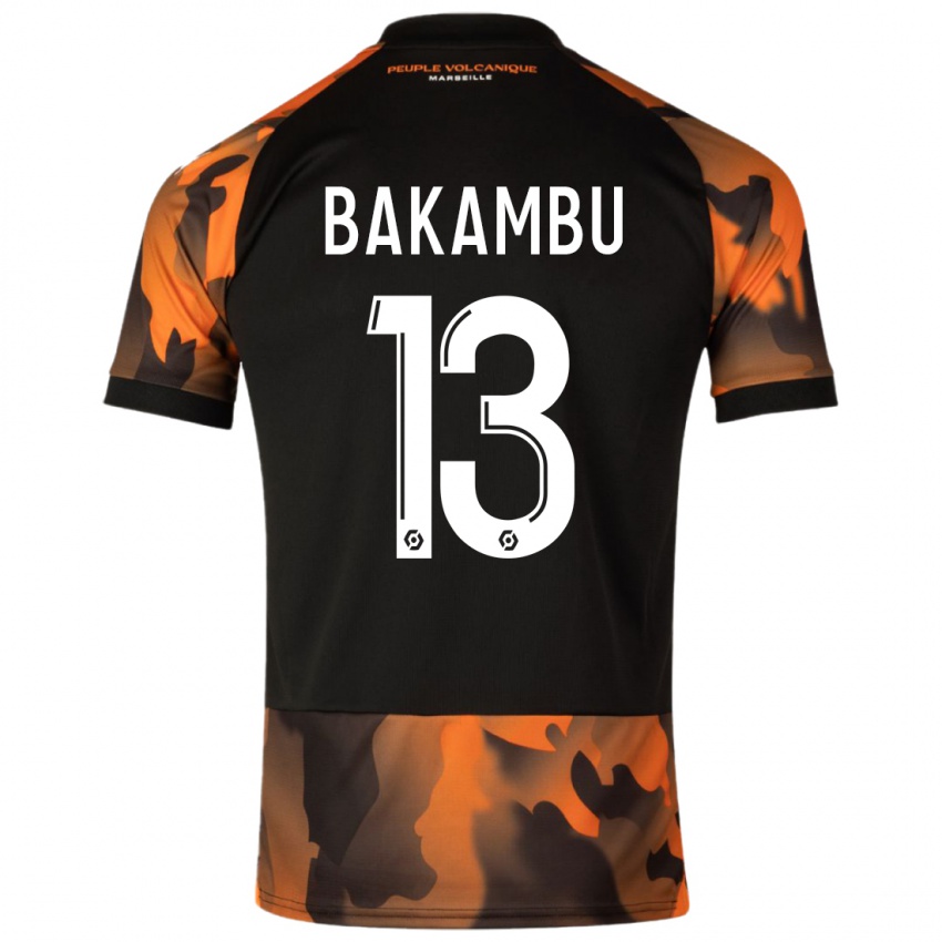 Kinder Cedric Bakambu #13 Schwarzorange Ausweichtrikot Trikot 2023/24 T-Shirt Schweiz