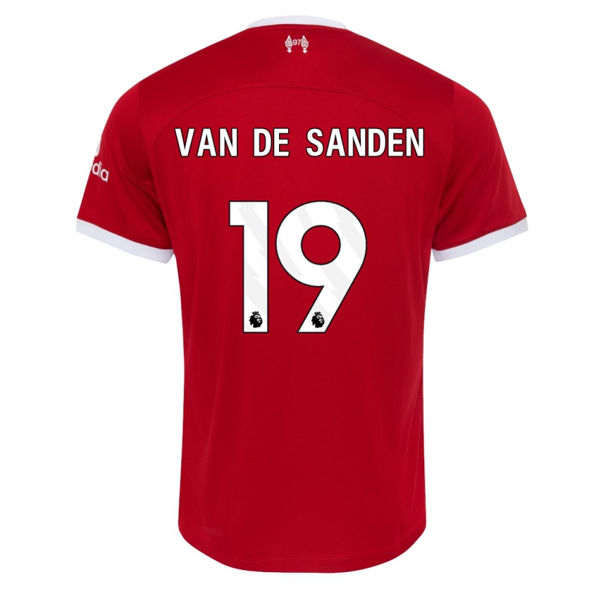 Homme Maillot Shanice Van De Sanden #19 Rouge Tenues Domicile 2023/24 T-Shirt Suisse