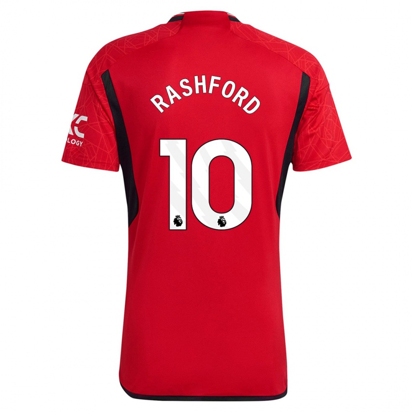Herren Marcus Rashford #10 Rot Heimtrikot Trikot 2023/24 T-Shirt Schweiz