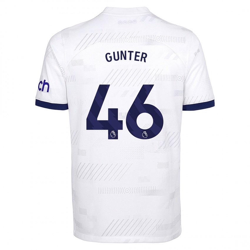 Herren Luca Gunter #46 Weiß Heimtrikot Trikot 2023/24 T-Shirt Schweiz