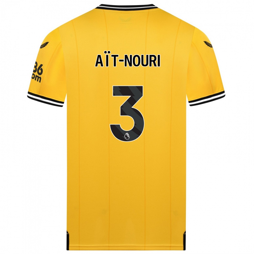 Herren Rayan Ait-Nouri #3 Gelb Heimtrikot Trikot 2023/24 T-Shirt Schweiz