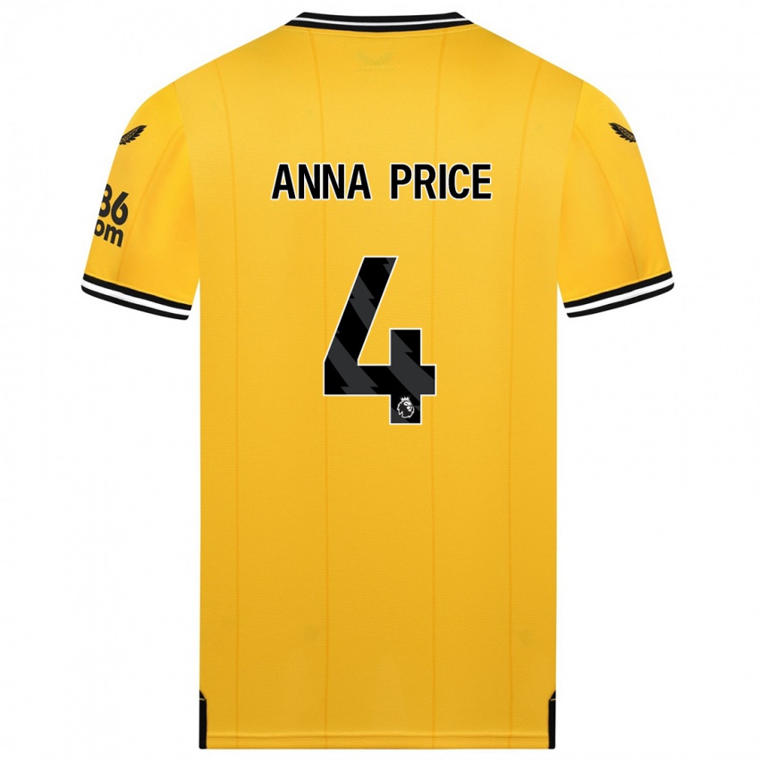 Herren Anna Price #4 Gelb Heimtrikot Trikot 2023/24 T-Shirt Schweiz