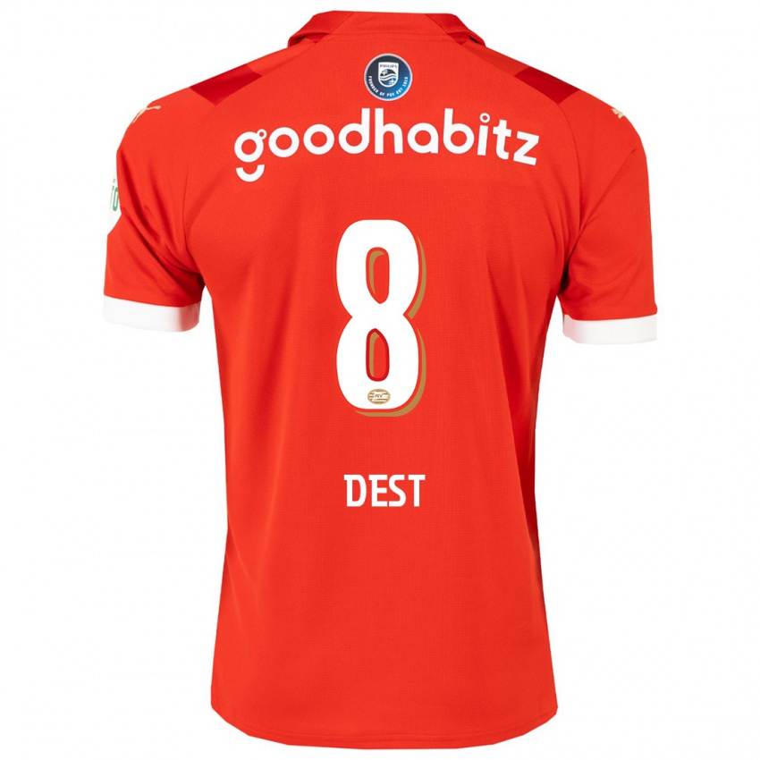 Herren Sergino Dest #8 Rot Heimtrikot Trikot 2023/24 T-Shirt Schweiz