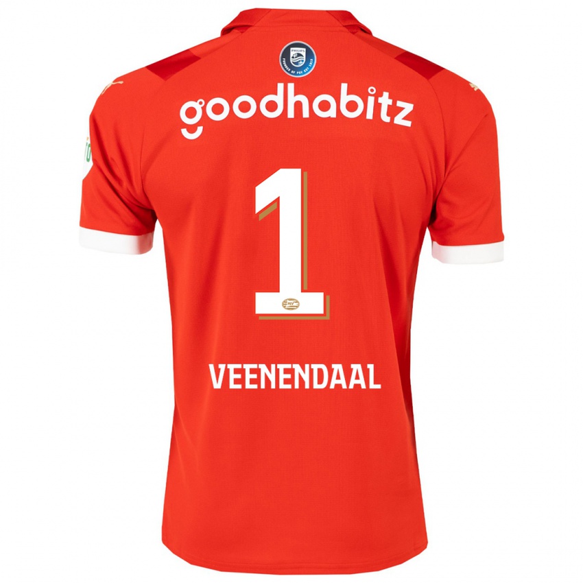 Herren Sari Van Veenendaal #1 Rot Heimtrikot Trikot 2023/24 T-Shirt Schweiz
