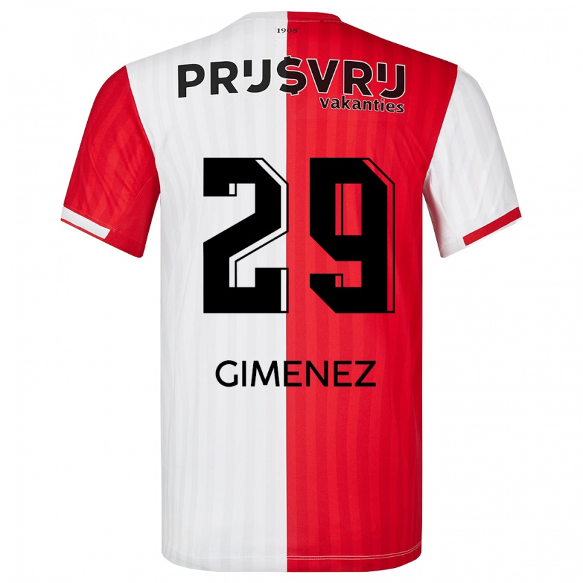 Herren Santiago Gimenez #29 Rot-Weiss Heimtrikot Trikot 2023/24 T-Shirt Schweiz