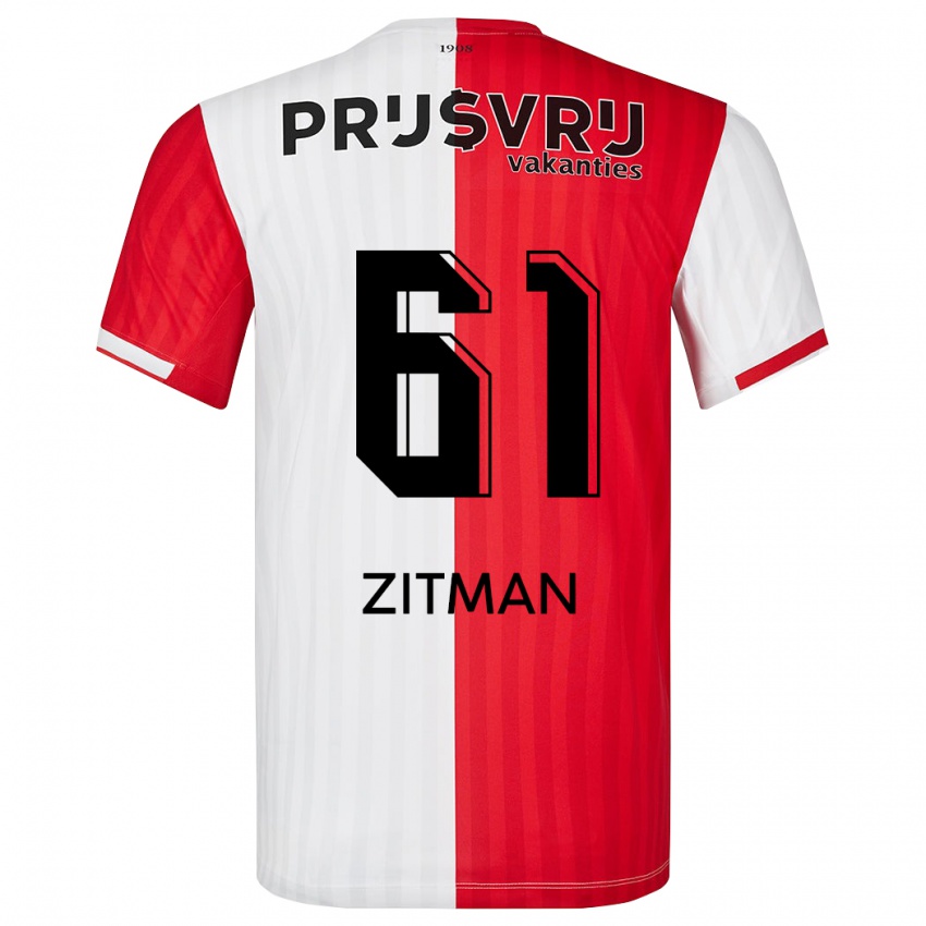 Herren Sven Zitman #61 Rot-Weiss Heimtrikot Trikot 2023/24 T-Shirt Schweiz