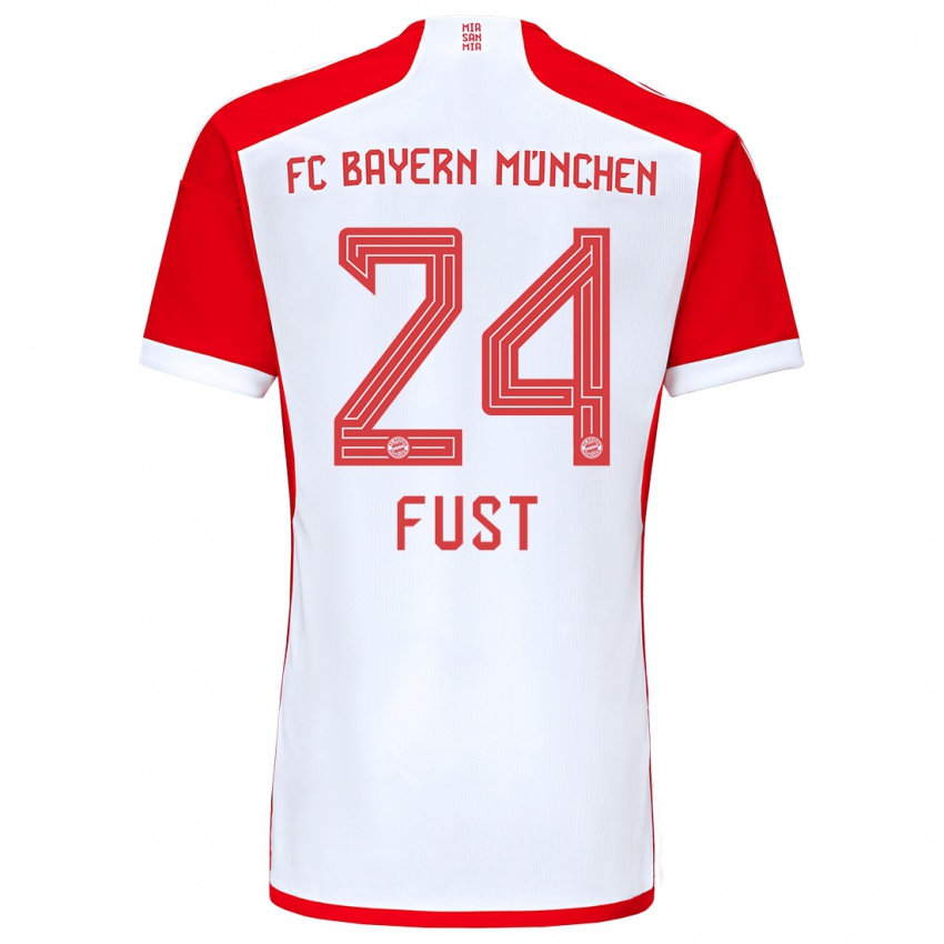 Herren Leon Fust #24 Rot-Weiss Heimtrikot Trikot 2023/24 T-Shirt Schweiz