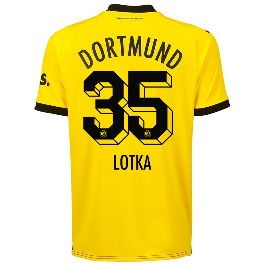 Herren Marcel Lotka #35 Gelb Heimtrikot Trikot 2023/24 T-Shirt Schweiz