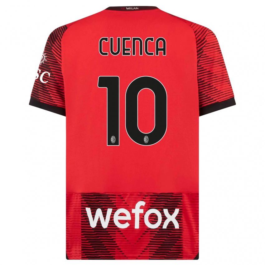 Herren Hugo Cuenca #10 Rot Schwarz Heimtrikot Trikot 2023/24 T-Shirt Schweiz