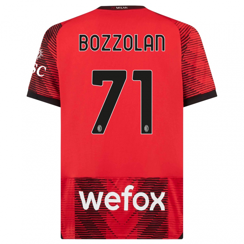 Herren Andrea Bozzolan #71 Rot Schwarz Heimtrikot Trikot 2023/24 T-Shirt Schweiz
