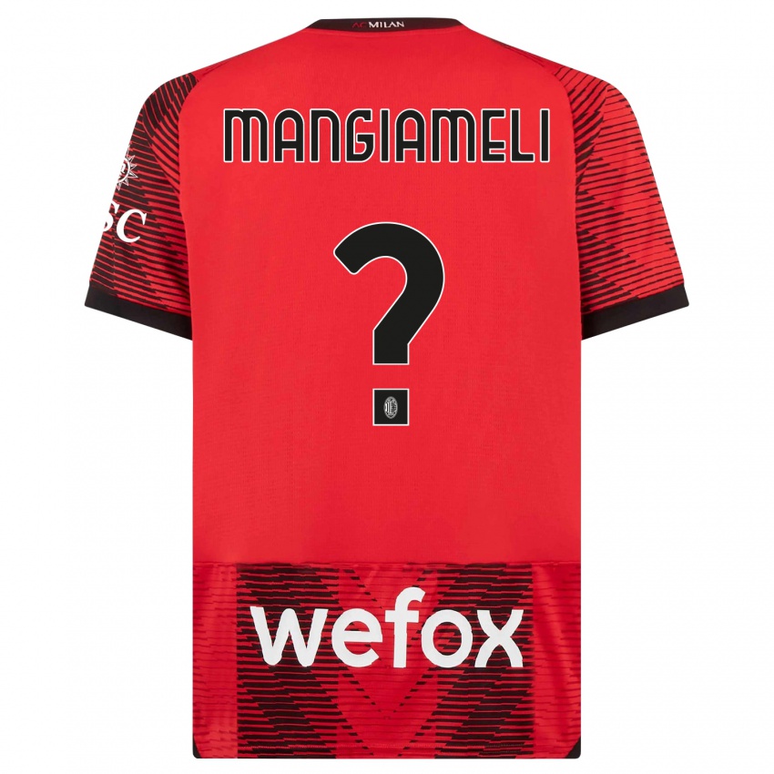 Herren Federico Mangiameli #0 Rot Schwarz Heimtrikot Trikot 2023/24 T-Shirt Schweiz
