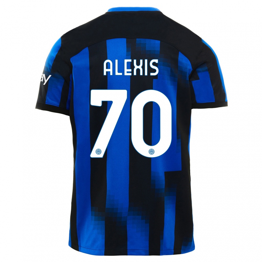 Herren Alexis Sanchez #70 Schwarz Blau Heimtrikot Trikot 2023/24 T-Shirt Schweiz