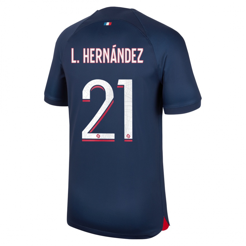 Herren Lucas Hernandez #21 Blau Rot Heimtrikot Trikot 2023/24 T-Shirt Schweiz