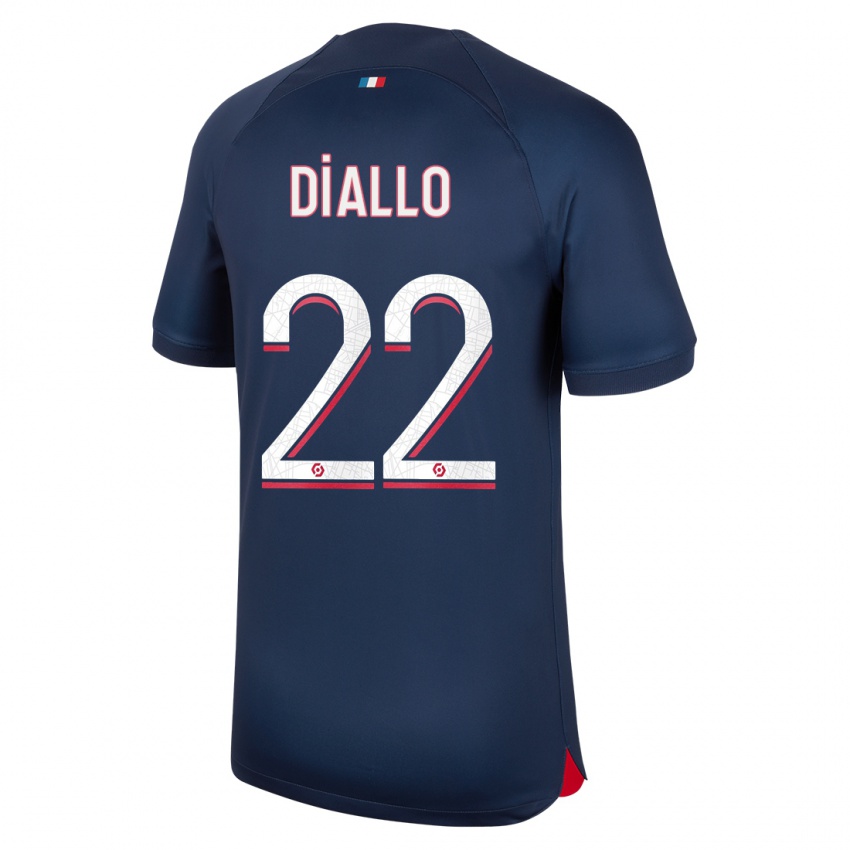 Herren Abdou Diallo #22 Blau Rot Heimtrikot Trikot 2023/24 T-Shirt Schweiz