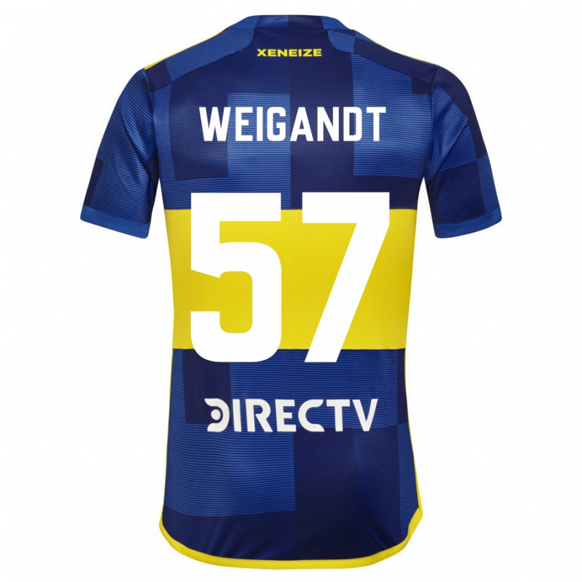 Herren Marcelo Weigandt #57 Dunkelblau Gelb Heimtrikot Trikot 2023/24 T-Shirt Schweiz