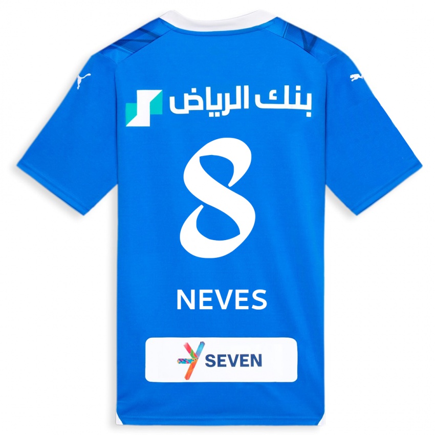 Herren Ruben Neves #8 Blau Heimtrikot Trikot 2023/24 T-Shirt Schweiz