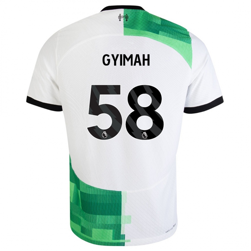 Homme Maillot Francis Gyimah #58 Blanc Vert Tenues Extérieur 2023/24 T-Shirt Suisse