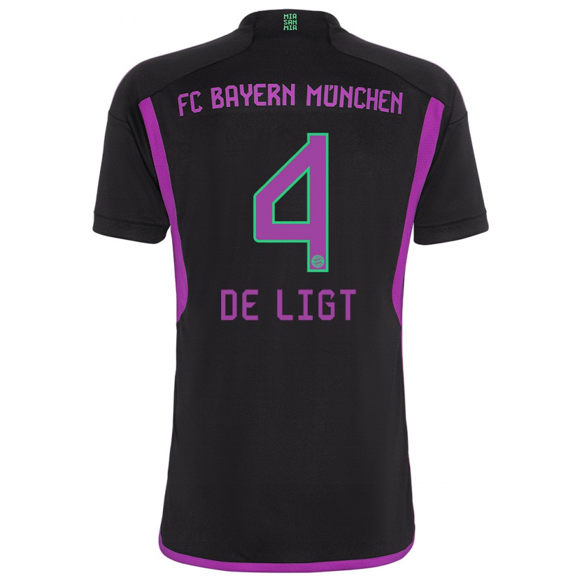 Herren Matthijs De Ligt #4 Schwarz Auswärtstrikot Trikot 2023/24 T-Shirt Schweiz