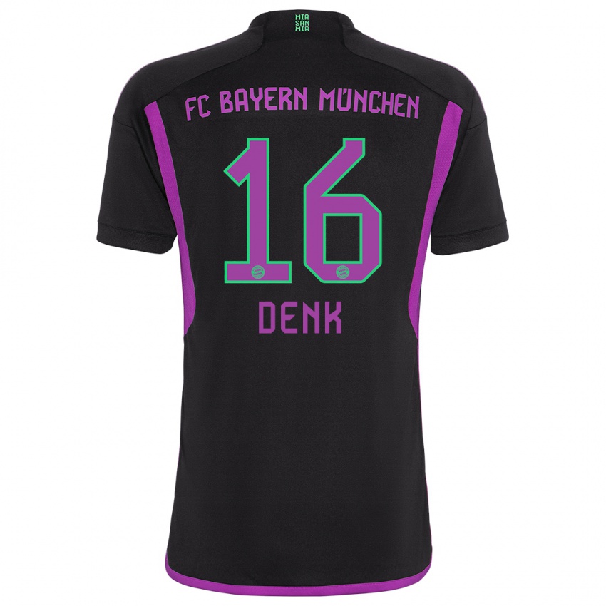 Herren Luca Denk #16 Schwarz Auswärtstrikot Trikot 2023/24 T-Shirt Schweiz