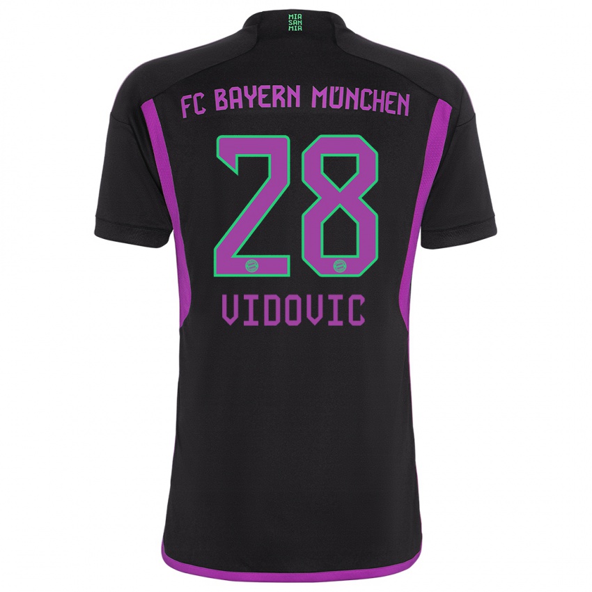 Herren Gabriel Vidovic #28 Schwarz Auswärtstrikot Trikot 2023/24 T-Shirt Schweiz