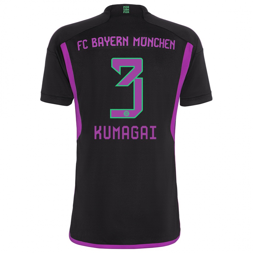 Herren Saki Kumagai #3 Schwarz Auswärtstrikot Trikot 2023/24 T-Shirt Schweiz