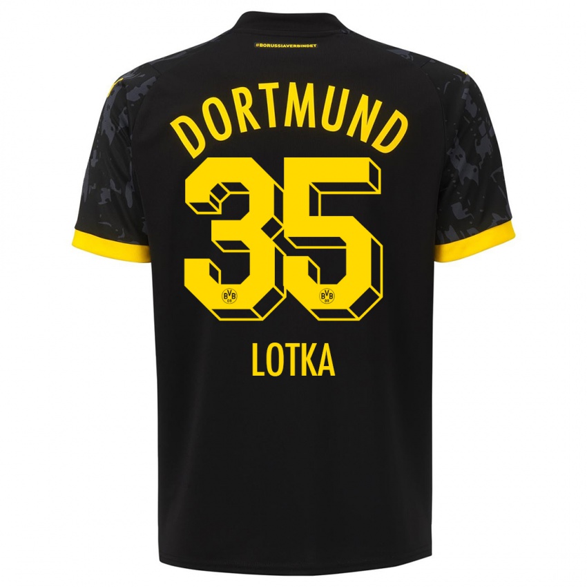Herren Marcel Lotka #35 Schwarz Auswärtstrikot Trikot 2023/24 T-Shirt Schweiz