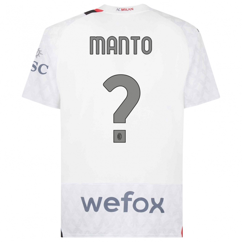 Homme Maillot Gaetano Manto #0 Blanc Tenues Extérieur 2023/24 T-Shirt Suisse