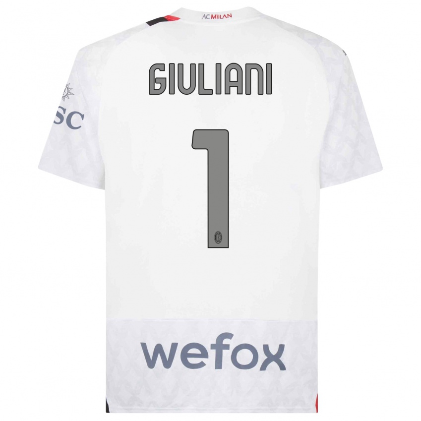 Herren Laura Giuliani #1 Weiß Auswärtstrikot Trikot 2023/24 T-Shirt Schweiz