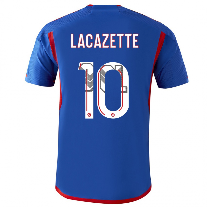 Herren Alexandre Lacazette #10 Blau Rot Auswärtstrikot Trikot 2023/24 T-Shirt Schweiz