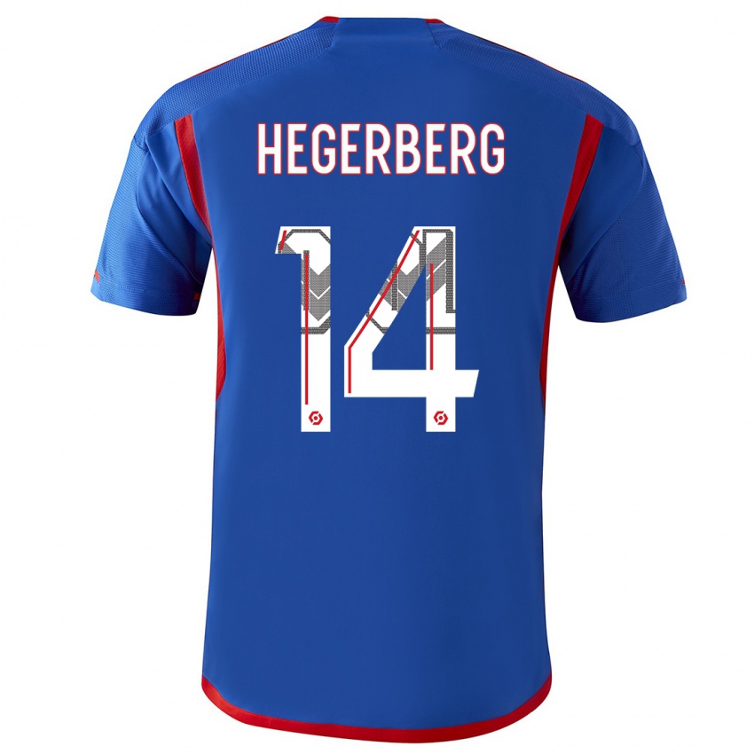 Herren Ada Hegerberg #14 Blau Rot Auswärtstrikot Trikot 2023/24 T-Shirt Schweiz