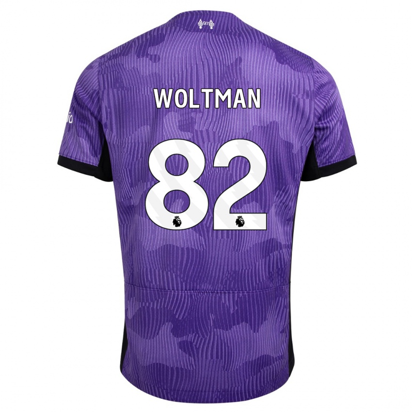 Homme Maillot Max Woltman #82 Violet Troisieme 2023/24 T-Shirt Suisse