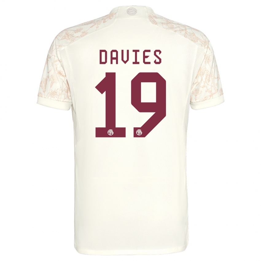 Herren Alphonso Davies #19 Cremefarben Ausweichtrikot Trikot 2023/24 T-Shirt Schweiz