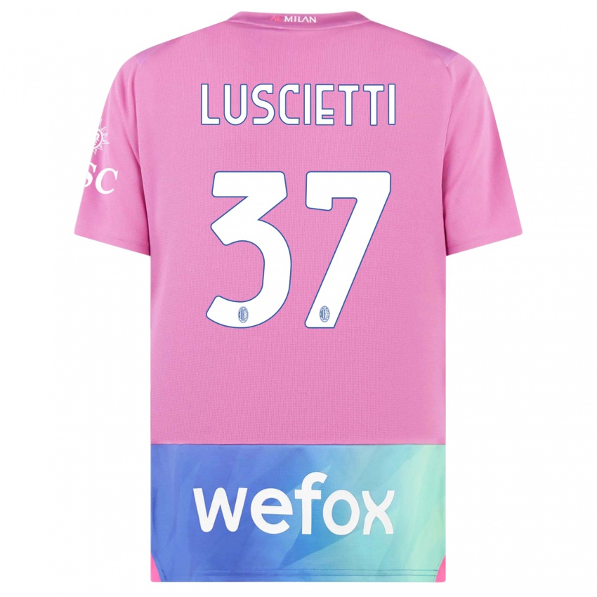 Herren Abebe Luscietti #37 Pink Lila Ausweichtrikot Trikot 2023/24 T-Shirt Schweiz