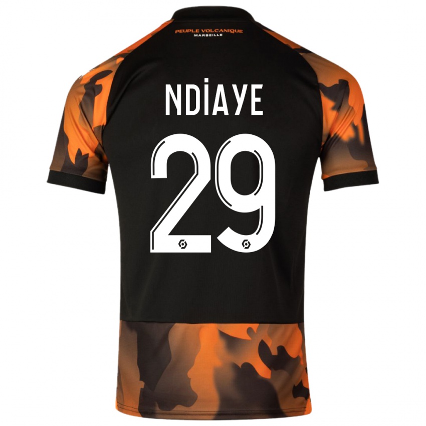 Homme Maillot Iliman Ndiaye #29 Noir Orange Troisieme 2023/24 T-Shirt Suisse