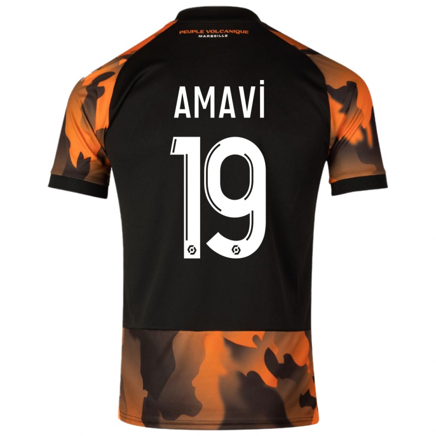 Homme Maillot Jordan Amavi #19 Noir Orange Troisieme 2023/24 T-Shirt Suisse