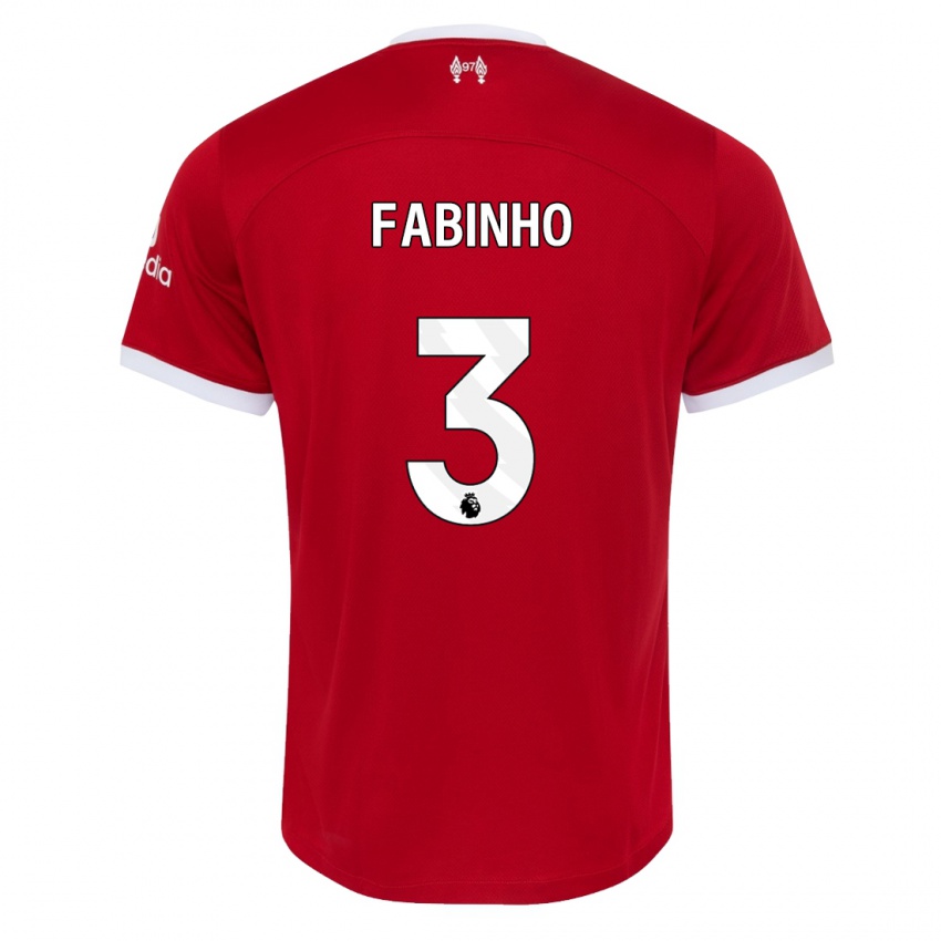 Femme Maillot Fabinho #3 Rouge Tenues Domicile 2023/24 T-Shirt Suisse