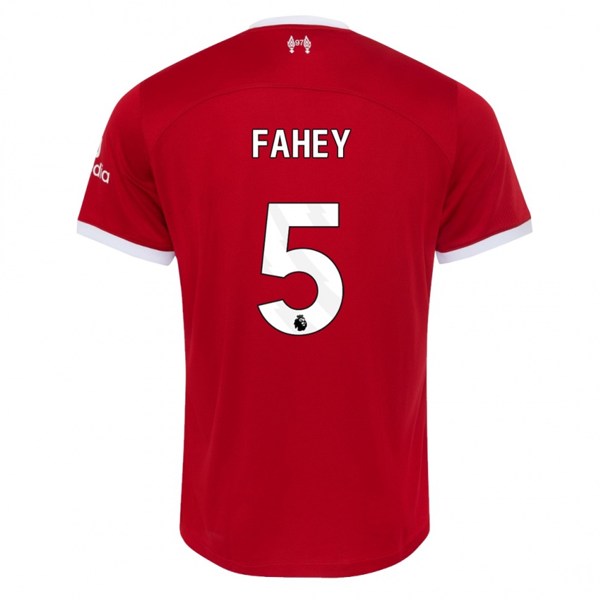 Femme Maillot Niamh Fahey #5 Rouge Tenues Domicile 2023/24 T-Shirt Suisse