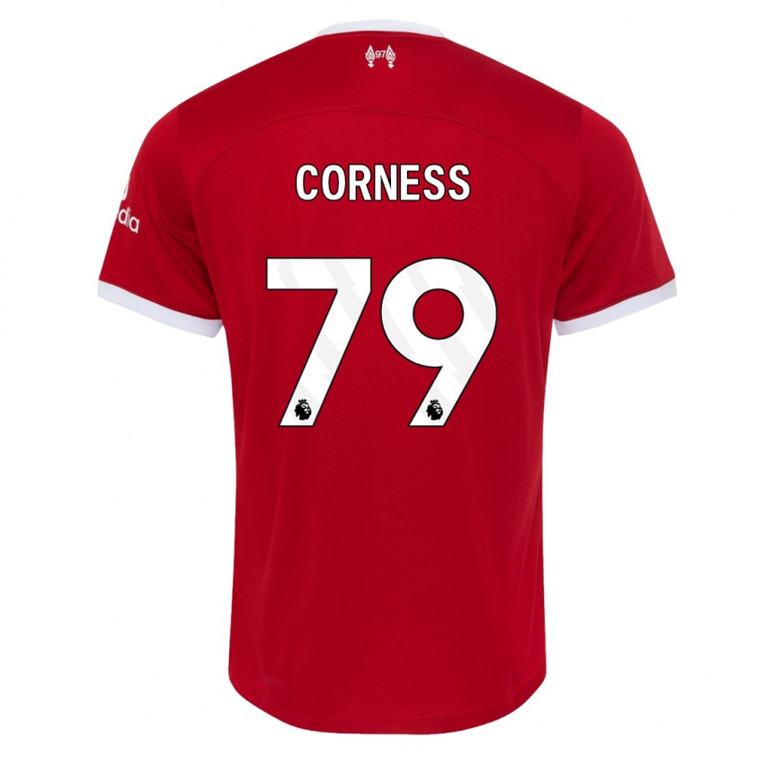 Femme Maillot Dominic Corness #79 Rouge Tenues Domicile 2023/24 T-Shirt Suisse