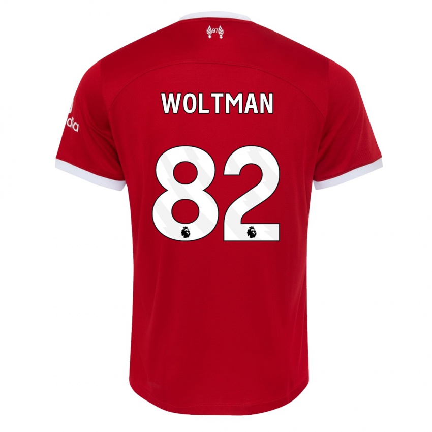 Femme Maillot Max Woltman #82 Rouge Tenues Domicile 2023/24 T-Shirt Suisse