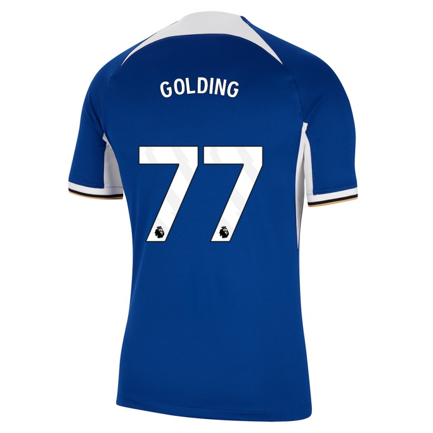 Femme Maillot Michael Golding #77 Bleu Tenues Domicile 2023/24 T-Shirt Suisse
